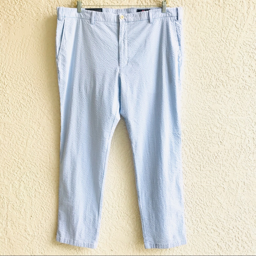 Vineyard Vines Mens Pants 44 X 34 Seersucker Blue